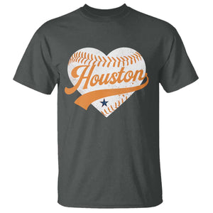 Houston Clutch City T Shirt Baseball Heart Varsity Script Vintage Sports Fans TS10 Dark Heather Print Your Wear