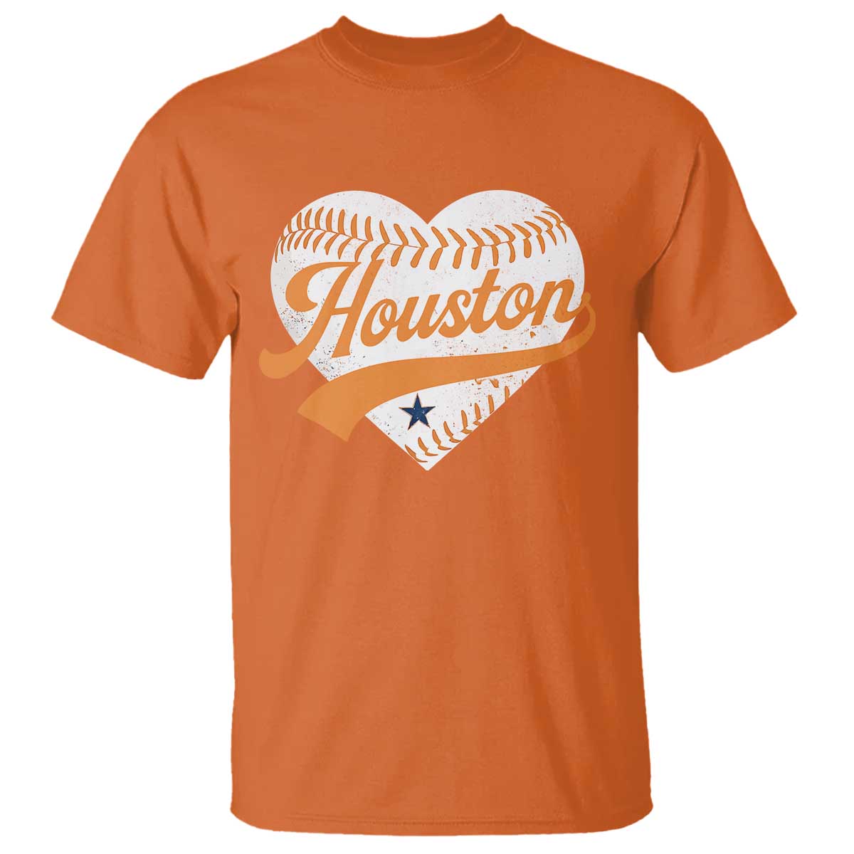 Houston Clutch City T Shirt Baseball Heart Varsity Script Vintage Sports Fans TS10 Orange Print Your Wear