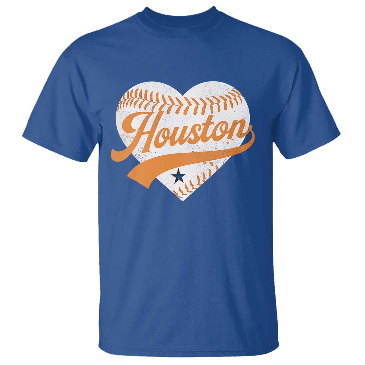 Houston Clutch City T Shirt Baseball Heart Varsity Script Vintage Sports Fans TS10 Royal Blue Print Your Wear