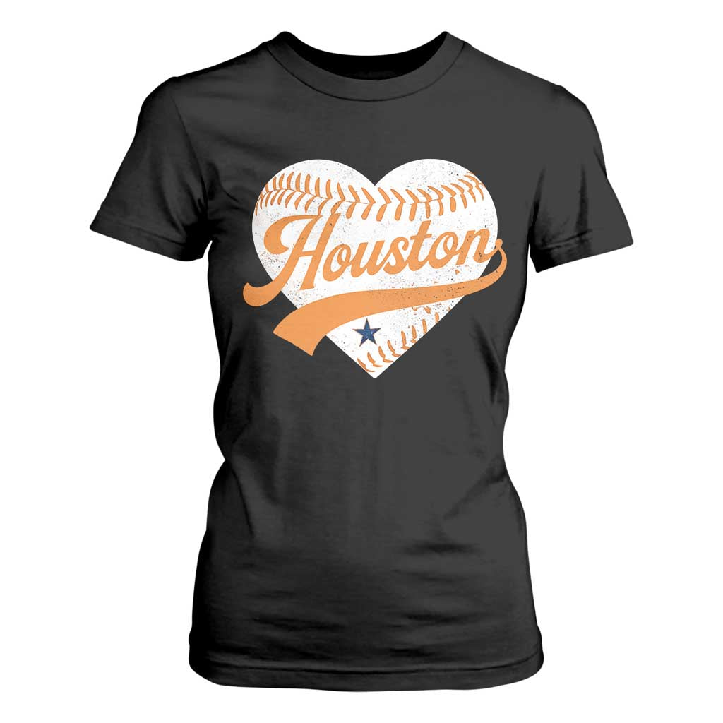 Houston Clutch City T Shirt For Women Baseball Heart Varsity Script Vintage Sports Fans TS10 Black Print Your Wear