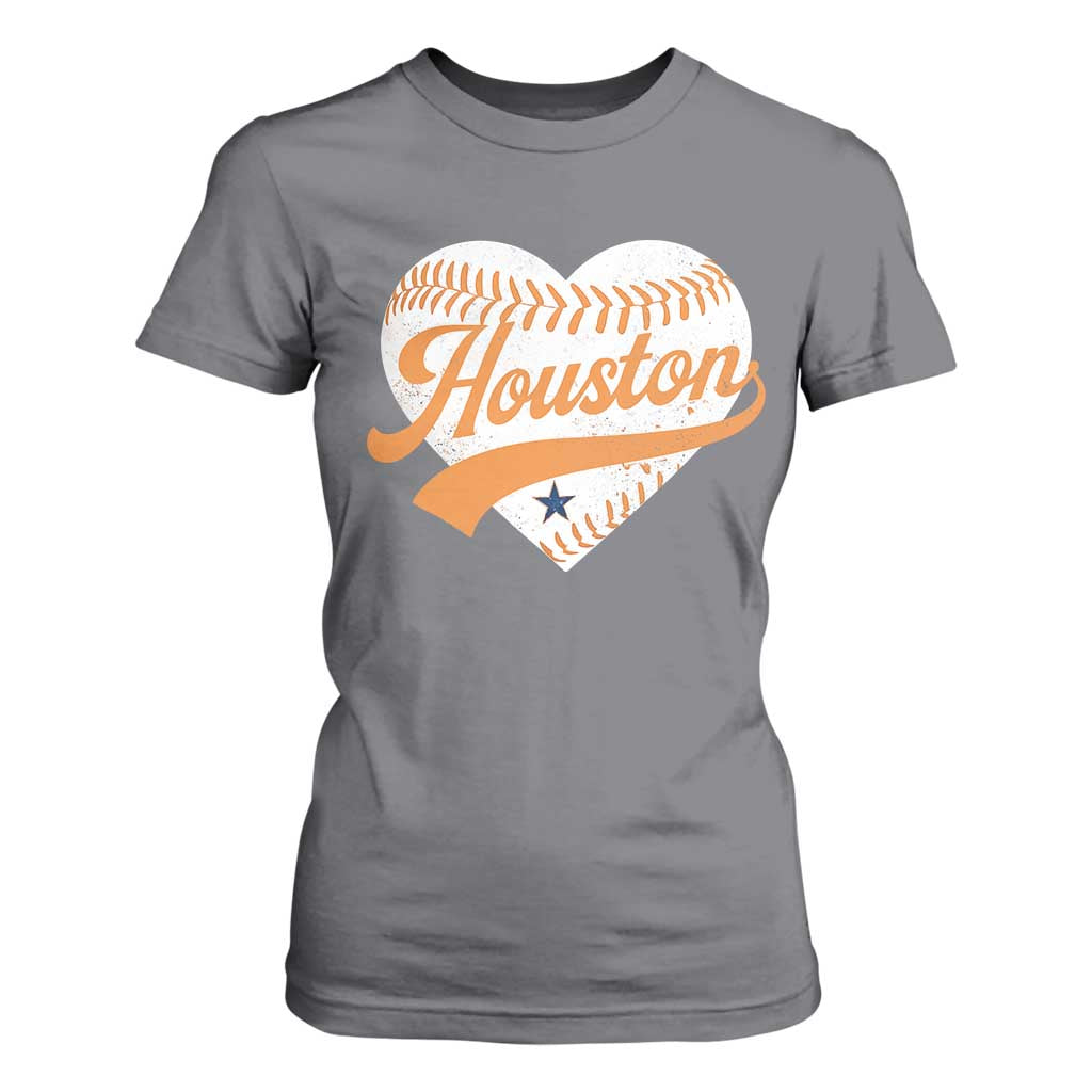 Houston Clutch City T Shirt For Women Baseball Heart Varsity Script Vintage Sports Fans TS10 Charcoal Print Your Wear