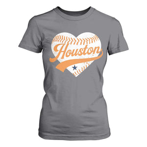 Houston Clutch City T Shirt For Women Baseball Heart Varsity Script Vintage Sports Fans TS10 Charcoal Print Your Wear
