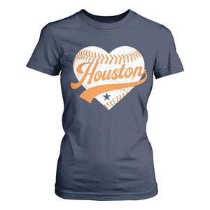 Houston Clutch City T Shirt For Women Baseball Heart Varsity Script Vintage Sports Fans TS10 Navy Print Your Wear