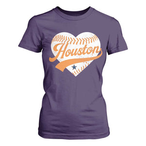 Houston Clutch City T Shirt For Women Baseball Heart Varsity Script Vintage Sports Fans TS10 Purple Print Your Wear