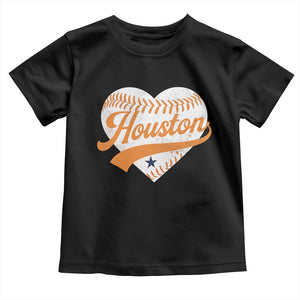 Houston Clutch City Toddler T Shirt Baseball Heart Varsity Script Vintage Sports Fans TS10 Black Print Your Wear