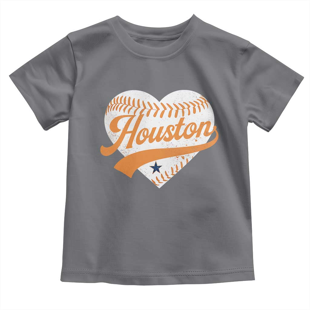 Houston Clutch City Toddler T Shirt Baseball Heart Varsity Script Vintage Sports Fans TS10 Charcoal Print Your Wear