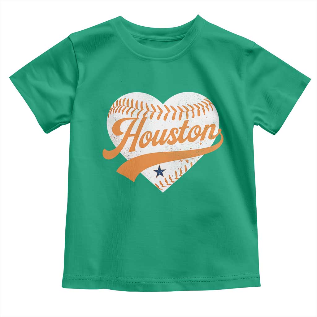 Houston Clutch City Toddler T Shirt Baseball Heart Varsity Script Vintage Sports Fans TS10 Irish Green Print Your Wear