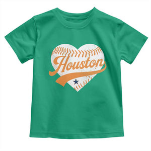 Houston Clutch City Toddler T Shirt Baseball Heart Varsity Script Vintage Sports Fans TS10 Irish Green Print Your Wear