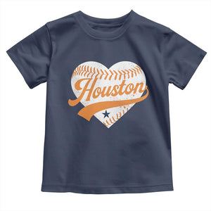 Houston Clutch City Toddler T Shirt Baseball Heart Varsity Script Vintage Sports Fans TS10 Navy Print Your Wear
