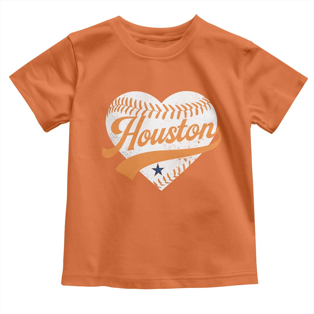 Houston Clutch City Toddler T Shirt Baseball Heart Varsity Script Vintage Sports Fans TS10 Orange Print Your Wear