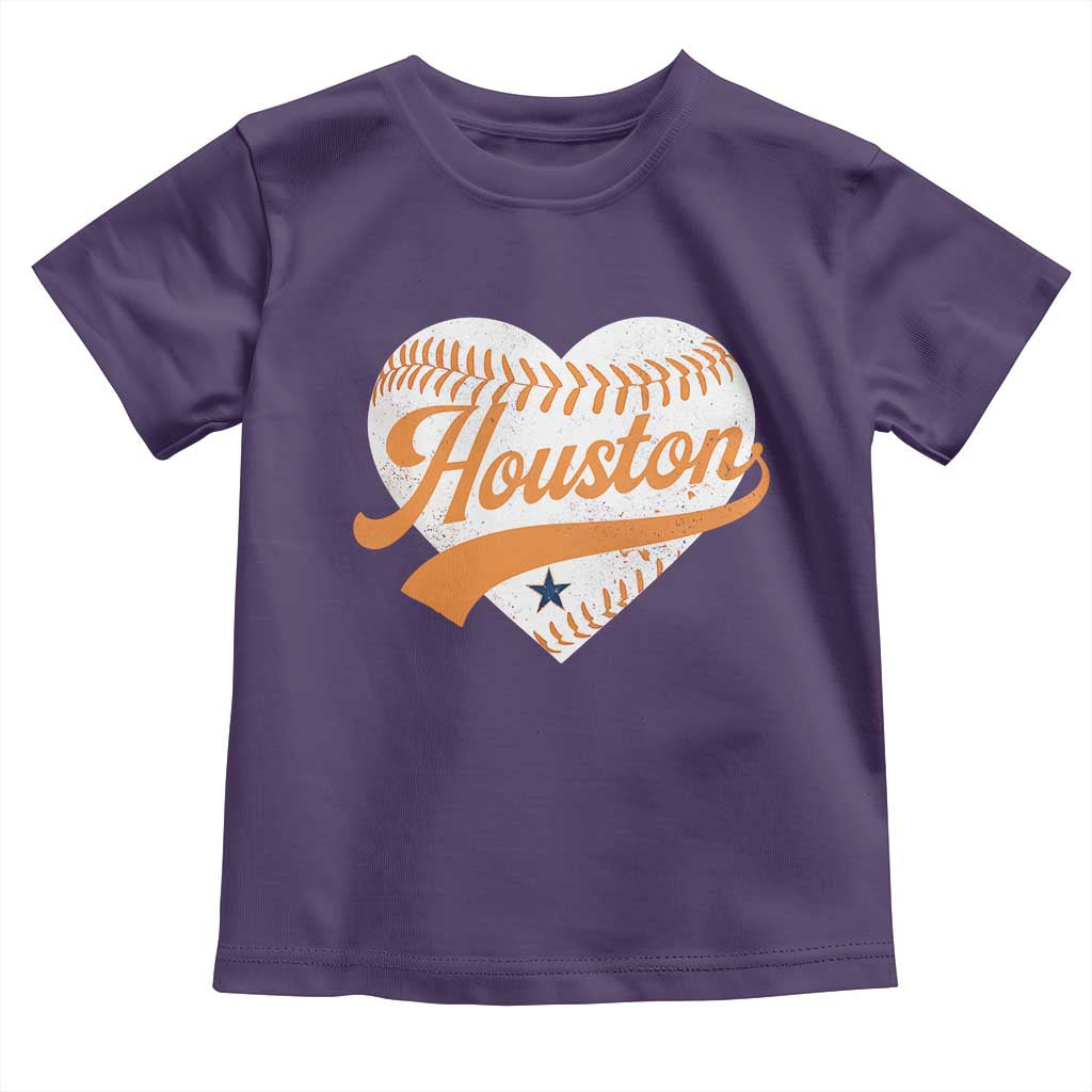 Houston Clutch City Toddler T Shirt Baseball Heart Varsity Script Vintage Sports Fans TS10 Purple Print Your Wear