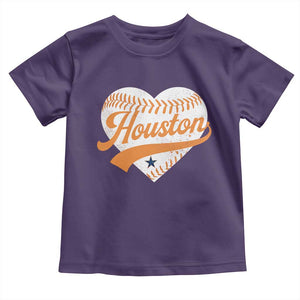 Houston Clutch City Toddler T Shirt Baseball Heart Varsity Script Vintage Sports Fans TS10 Purple Print Your Wear