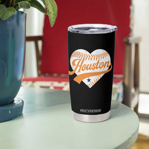Houston Clutch City Tumbler Cup Baseball Heart Varsity Script Vintage Sports Fans TS10 Print Your Wear