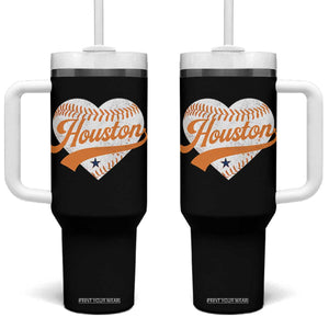 Houston Clutch City Tumbler With Handle Baseball Heart Varsity Script Vintage Sports Fans TS10 One Size: 40 oz Black Print Your Wear