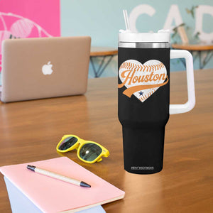Houston Clutch City Tumbler With Handle Baseball Heart Varsity Script Vintage Sports Fans TS10 Print Your Wear