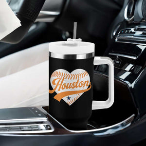 Houston Clutch City Tumbler With Handle Baseball Heart Varsity Script Vintage Sports Fans TS10 Print Your Wear