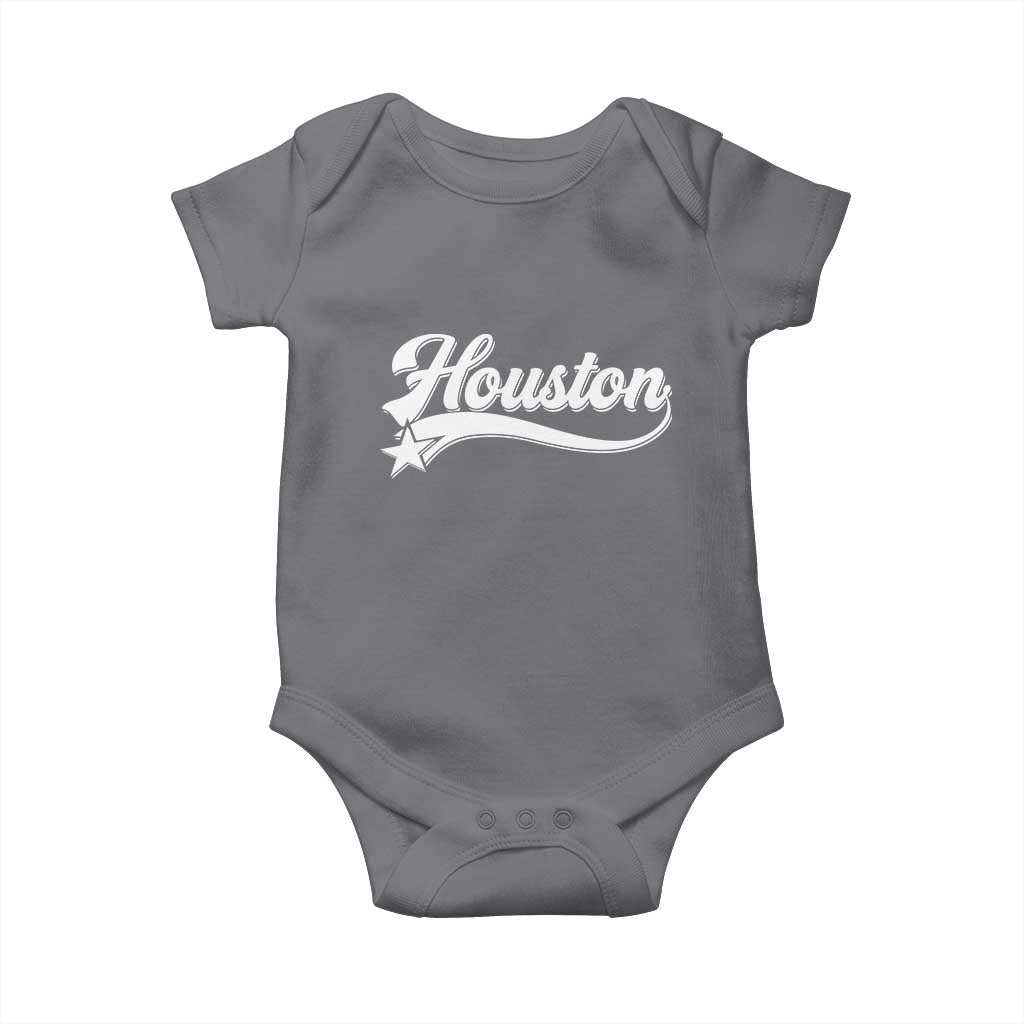 Retro Houston Baby Onesie Varsity Script Vintage Sports Jersey Style 80s 90s TS10 Charcoal Print Your Wear