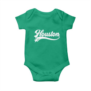 Retro Houston Baby Onesie Varsity Script Vintage Sports Jersey Style 80s 90s TS10 Irish Green Print Your Wear
