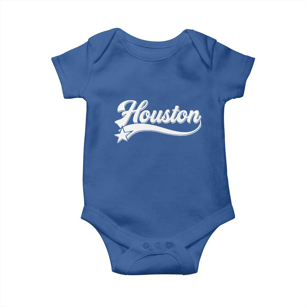 Retro Houston Baby Onesie Varsity Script Vintage Sports Jersey Style 80s 90s TS10 Royal Blue Print Your Wear