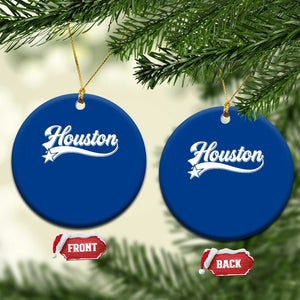 Retro Houston Ceramic Ornament Varsity Script Vintage Sports Jersey Style 80s 90s TS10 1pc Blue Print Your Wear