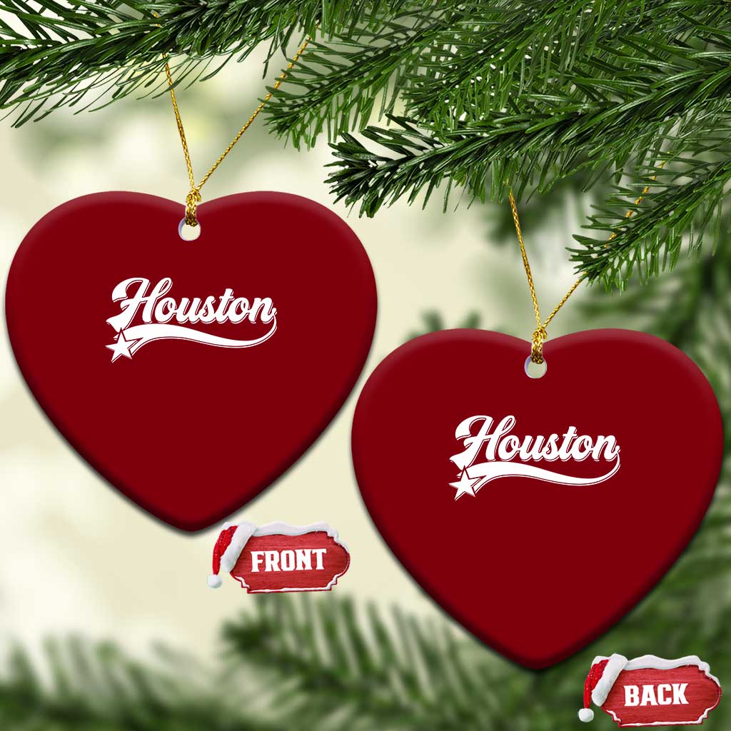 Retro Houston Ceramic Ornament Varsity Script Vintage Sports Jersey Style 80s 90s TS10 Print Your Wear