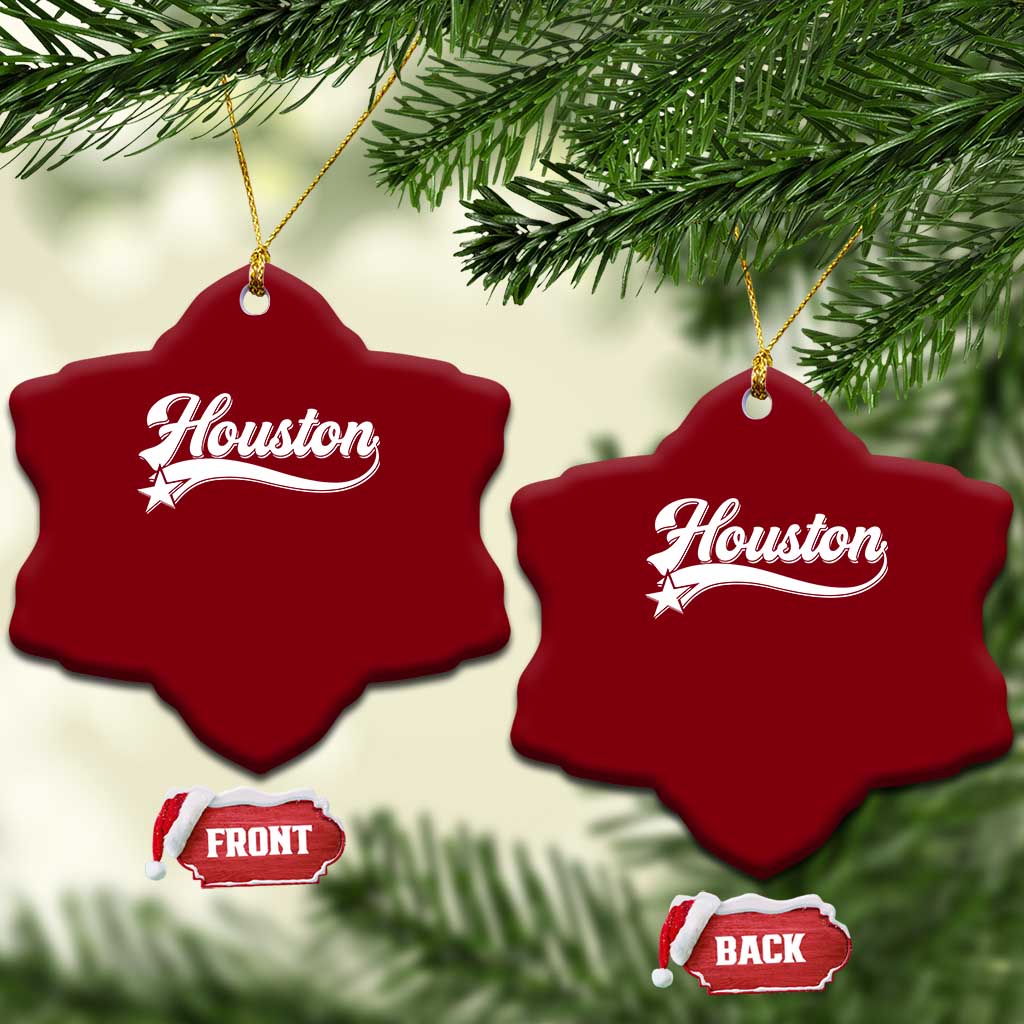 Retro Houston Ceramic Ornament Varsity Script Vintage Sports Jersey Style 80s 90s TS10 Print Your Wear