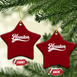 Retro Houston Ceramic Ornament Varsity Script Vintage Sports Jersey Style 80s 90s TS10 Print Your Wear