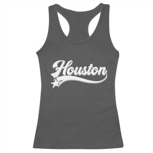 Retro Houston Racerback Tank Top Varsity Script Vintage Sports Jersey Style 80s 90s TS10 Dark Heather Print Your Wear