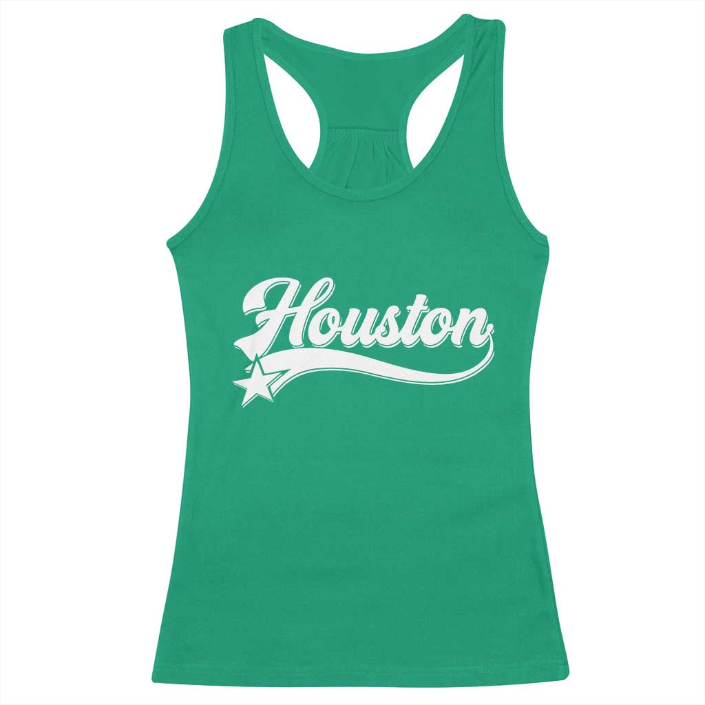 Retro Houston Racerback Tank Top Varsity Script Vintage Sports Jersey Style 80s 90s TS10 Irish Green Print Your Wear
