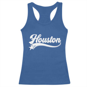 Retro Houston Racerback Tank Top Varsity Script Vintage Sports Jersey Style 80s 90s TS10 Royal Blue Print Your Wear