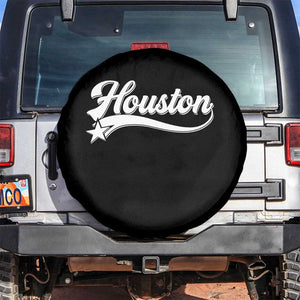 Retro Houston Spare Tire Cover Varsity Script Vintage Sports Jersey Style 80s 90s TS10 No hole Black Print Your Wear
