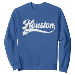 Retro Houston Sweatshirt Varsity Script Vintage Sports Jersey Style 80s 90s TS10 Royal Blue Print Your Wear