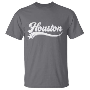 Retro Houston T Shirt Varsity Script Vintage Sports Jersey Style 80s 90s TS10 Charcoal Print Your Wear