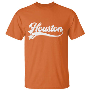 Retro Houston T Shirt Varsity Script Vintage Sports Jersey Style 80s 90s TS10 Orange Print Your Wear