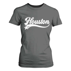 Retro Houston T Shirt For Women Varsity Script Vintage Sports Jersey Style 80s 90s TS10 Dark Heather Print Your Wear