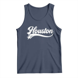 Retro Houston Tank Top Varsity Script Vintage Sports Jersey Style 80s 90s TS10 Navy Print Your Wear