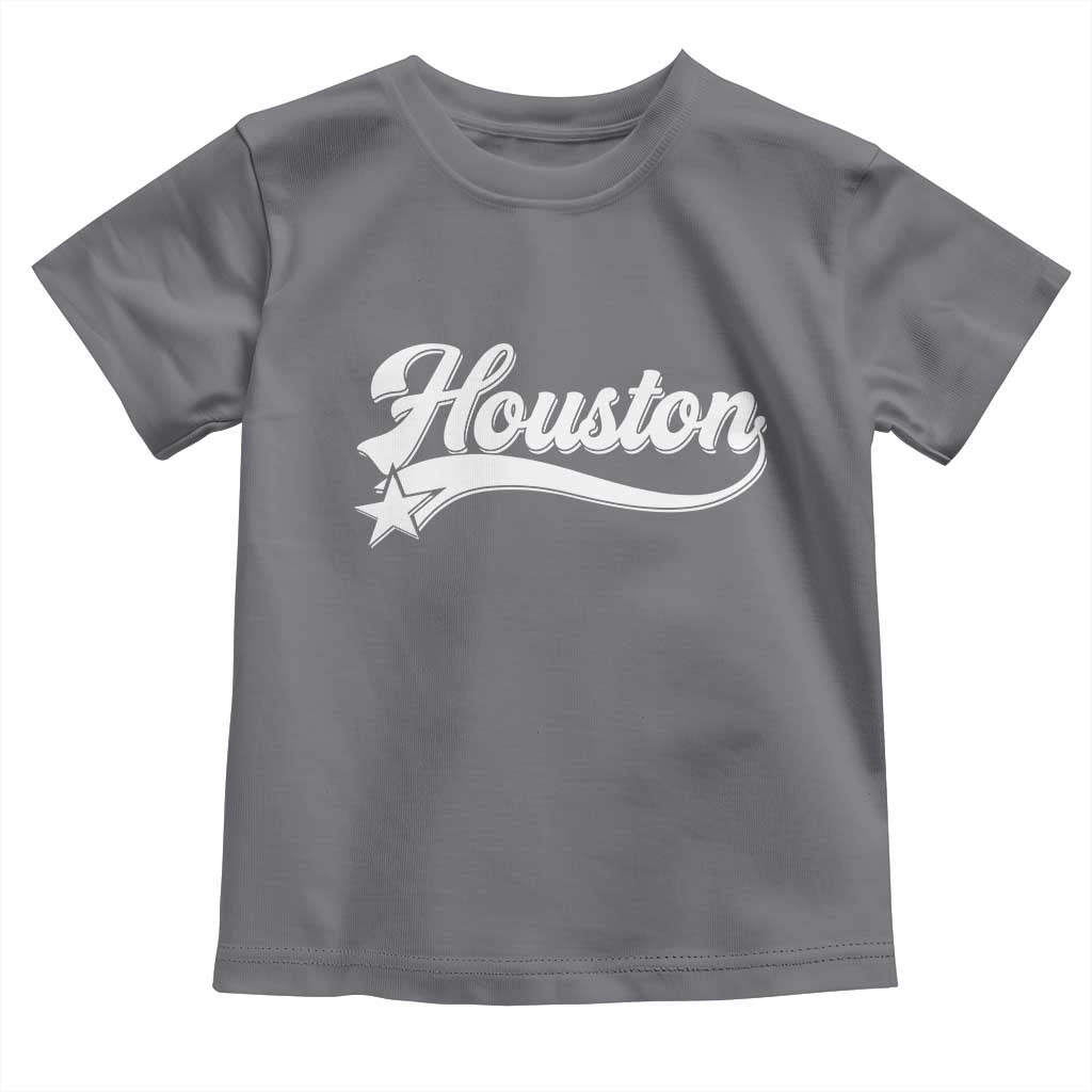 Retro Houston Toddler T Shirt Varsity Script Vintage Sports Jersey Style 80s 90s TS10 Charcoal Print Your Wear