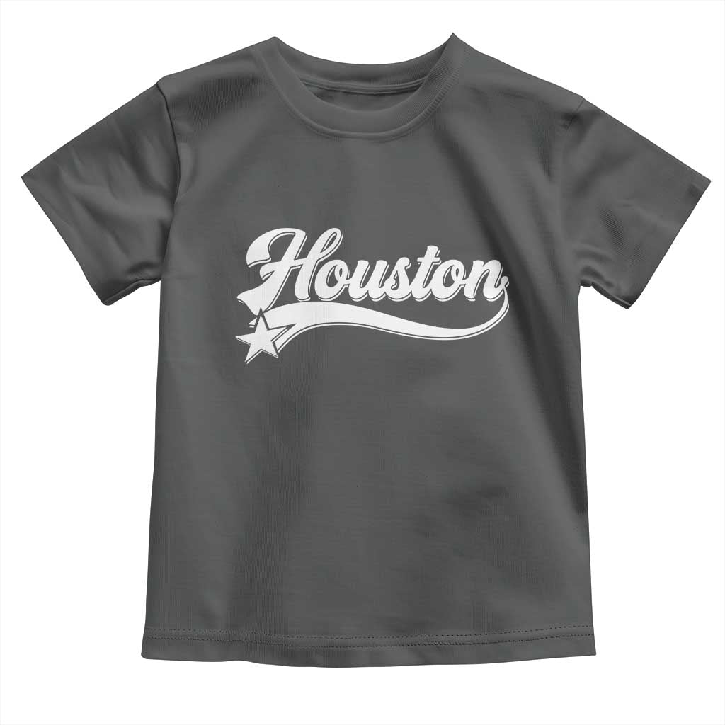 Retro Houston Toddler T Shirt Varsity Script Vintage Sports Jersey Style 80s 90s TS10 Dark Heather Print Your Wear