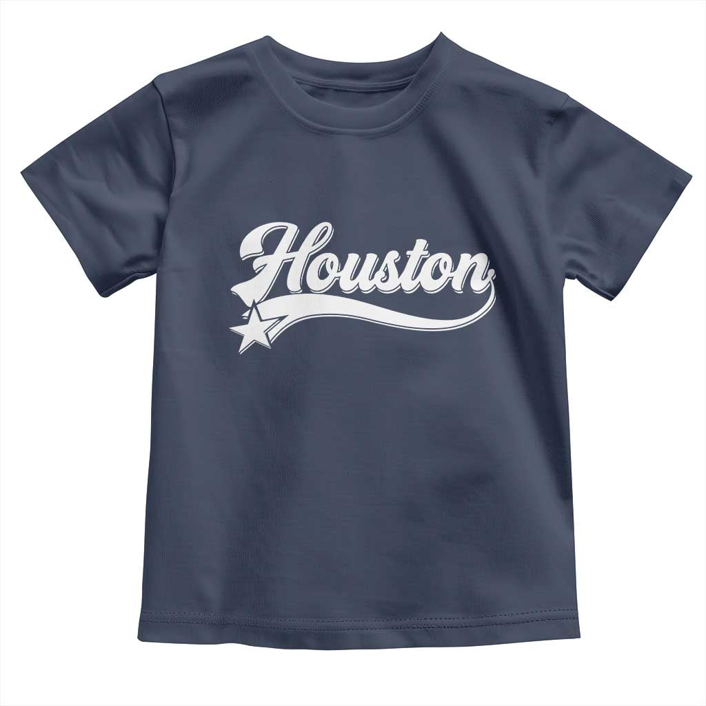 Retro Houston Toddler T Shirt Varsity Script Vintage Sports Jersey Style 80s 90s TS10 Navy Print Your Wear