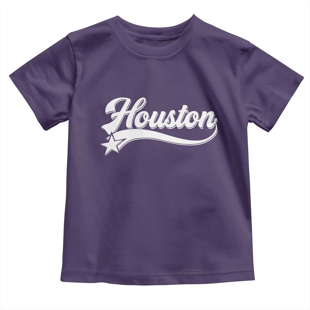 Retro Houston Toddler T Shirt Varsity Script Vintage Sports Jersey Style 80s 90s TS10 Purple Print Your Wear