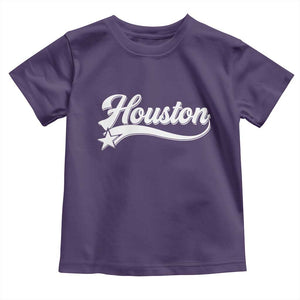Retro Houston Toddler T Shirt Varsity Script Vintage Sports Jersey Style 80s 90s TS10 Purple Print Your Wear