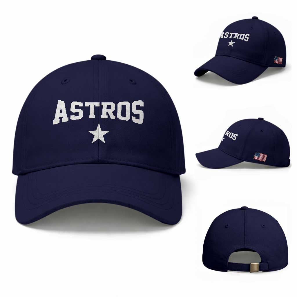 Vintage Astro Varsity Name Baseball Cap Retro Throwback Athletic Sports Style 80s 90s TS10 Baseball Cap Universal Fit Dark Blue Print Your Wear