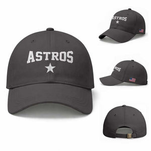 Vintage Astro Varsity Name Baseball Cap Retro Throwback Athletic Sports Style 80s 90s TS10 Baseball Cap Universal Fit Dark Gray Print Your Wear