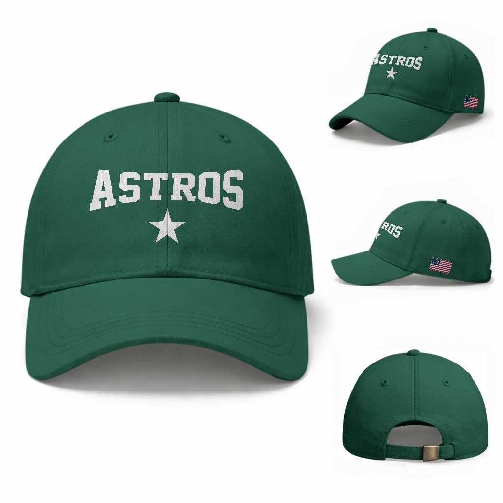 Vintage Astro Varsity Name Baseball Cap Retro Throwback Athletic Sports Style 80s 90s TS10 Baseball Cap Universal Fit Irish Green Print Your Wear