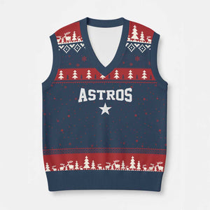 Vintage Astro Varsity Name V-Neck Knit Sweater Vest Retro Throwback Athletic Sports Style 80s 90s TS10 Navy Red Print Your Wear