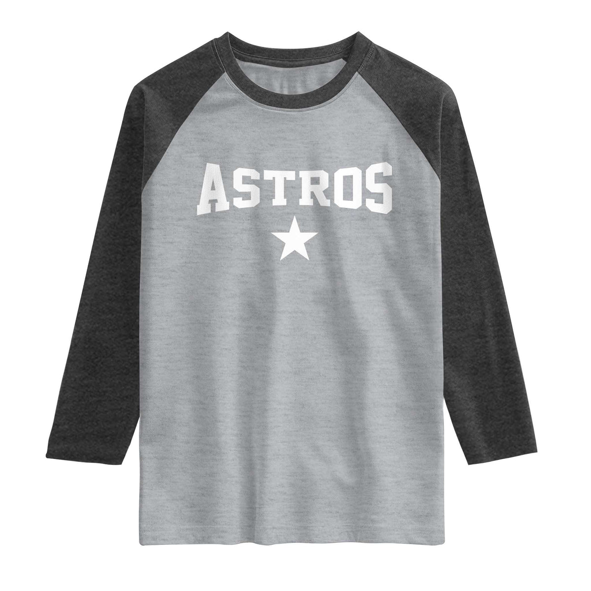 Vintage Astro Varsity Name Raglan Shirt Retro Throwback Athletic Sports Style 80s 90s TS10 Heather Gray Heather Charcoal Print Your Wear