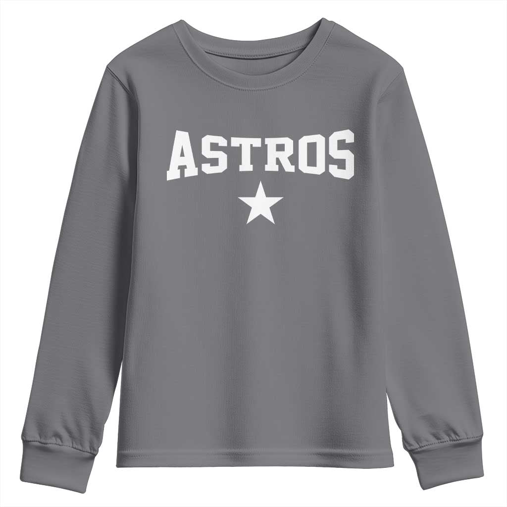 Vintage Astro Varsity Name Youth Sweatshirt Retro Throwback Athletic Sports Style 80s 90s TS10 Charcoal Print Your Wear
