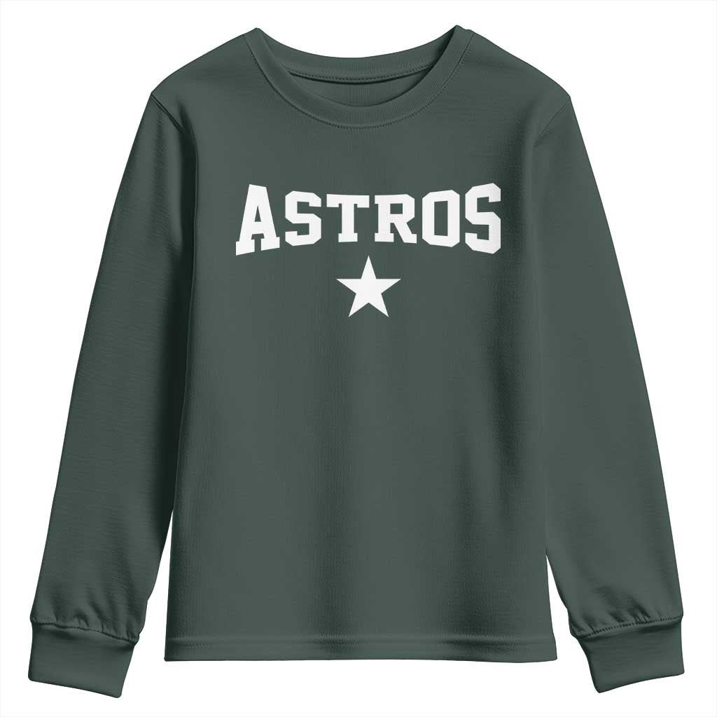 Vintage Astro Varsity Name Youth Sweatshirt Retro Throwback Athletic Sports Style 80s 90s TS10 Dark Forest Green Print Your Wear
