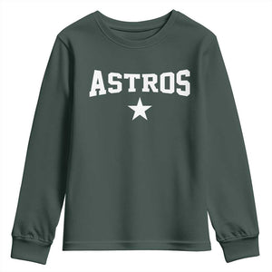 Vintage Astro Varsity Name Youth Sweatshirt Retro Throwback Athletic Sports Style 80s 90s TS10 Dark Forest Green Print Your Wear