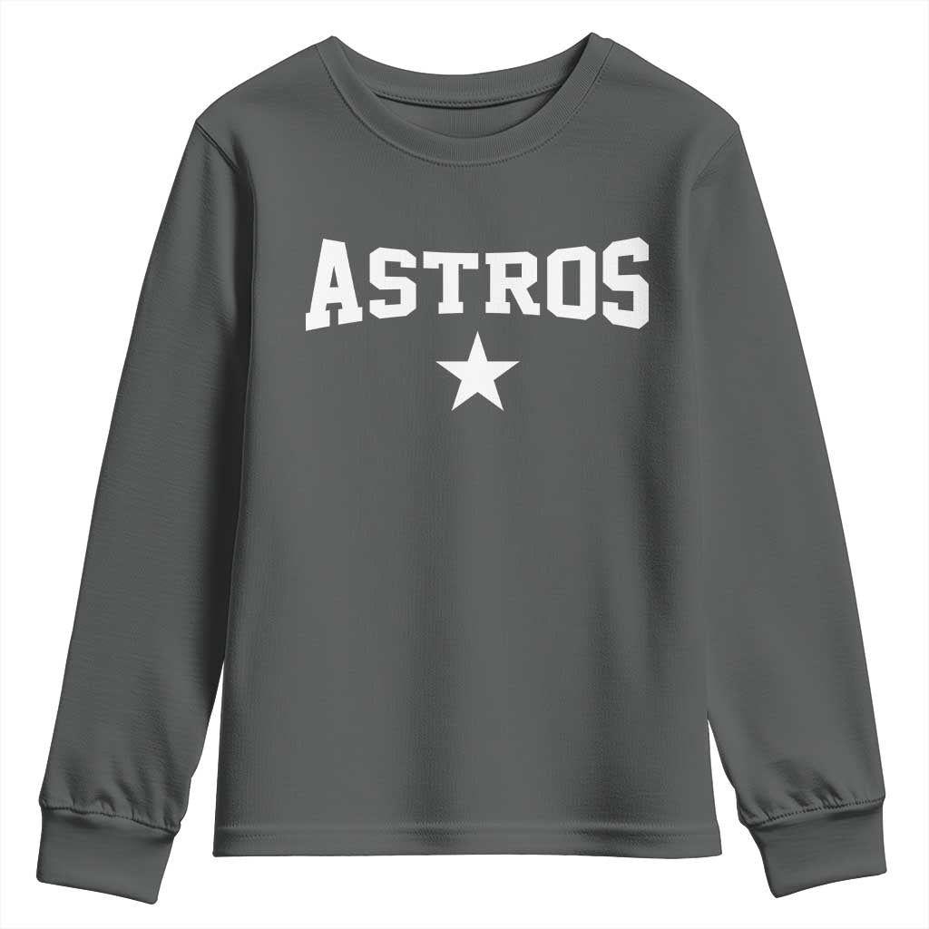 Vintage Astro Varsity Name Youth Sweatshirt Retro Throwback Athletic Sports Style 80s 90s TS10 Dark Heather Print Your Wear